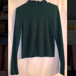 Green mock neck long sleeve